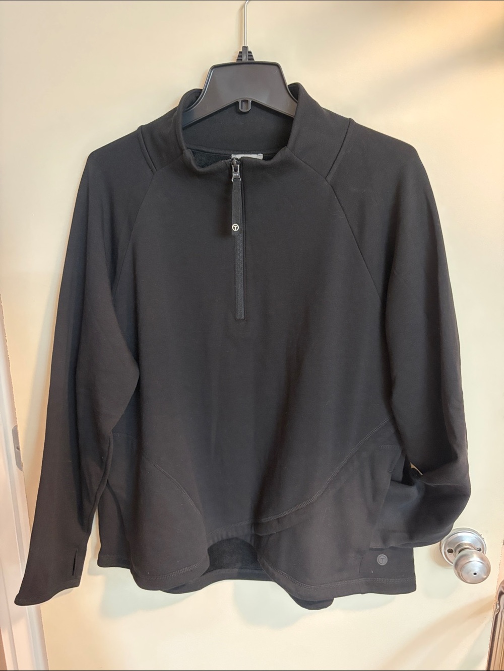 Talbots Black fleece lined Half-Zip Sweater Pullover